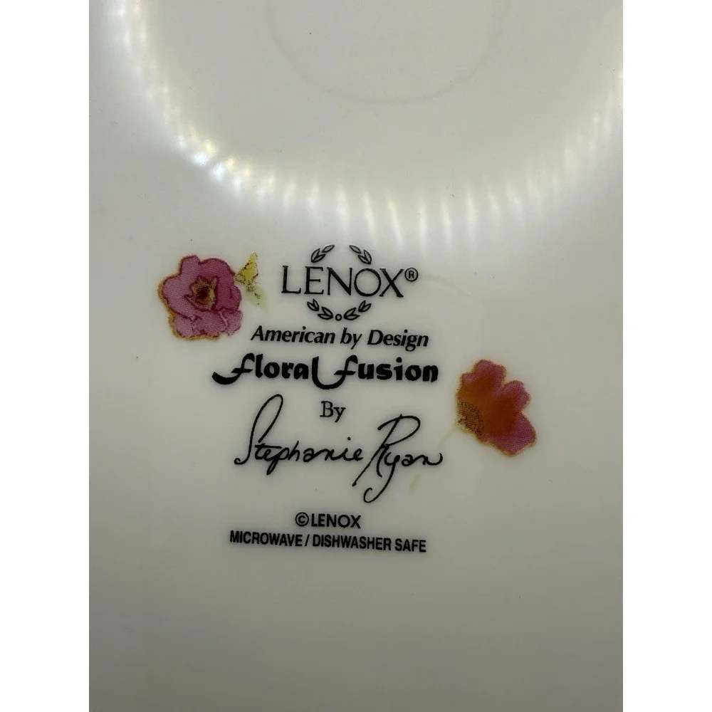 Lenox Floral Fusion Dinner Plates Stephanie Ryan Floral Design 11.5